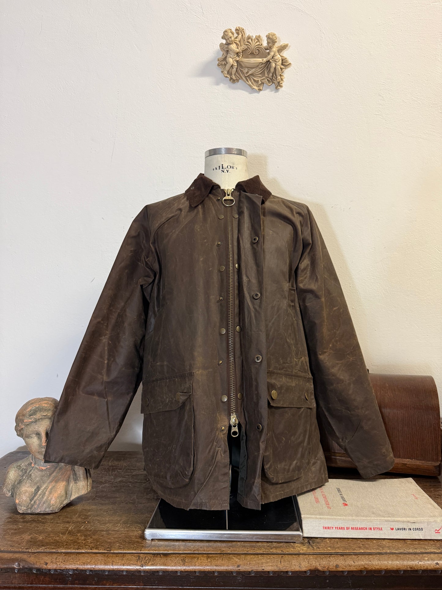 Vintage 80s/90s waxed jacket made in England “L”