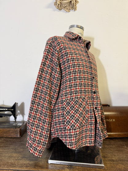 Vintage Tweed Houndstooth Shirt Jacket “XL”