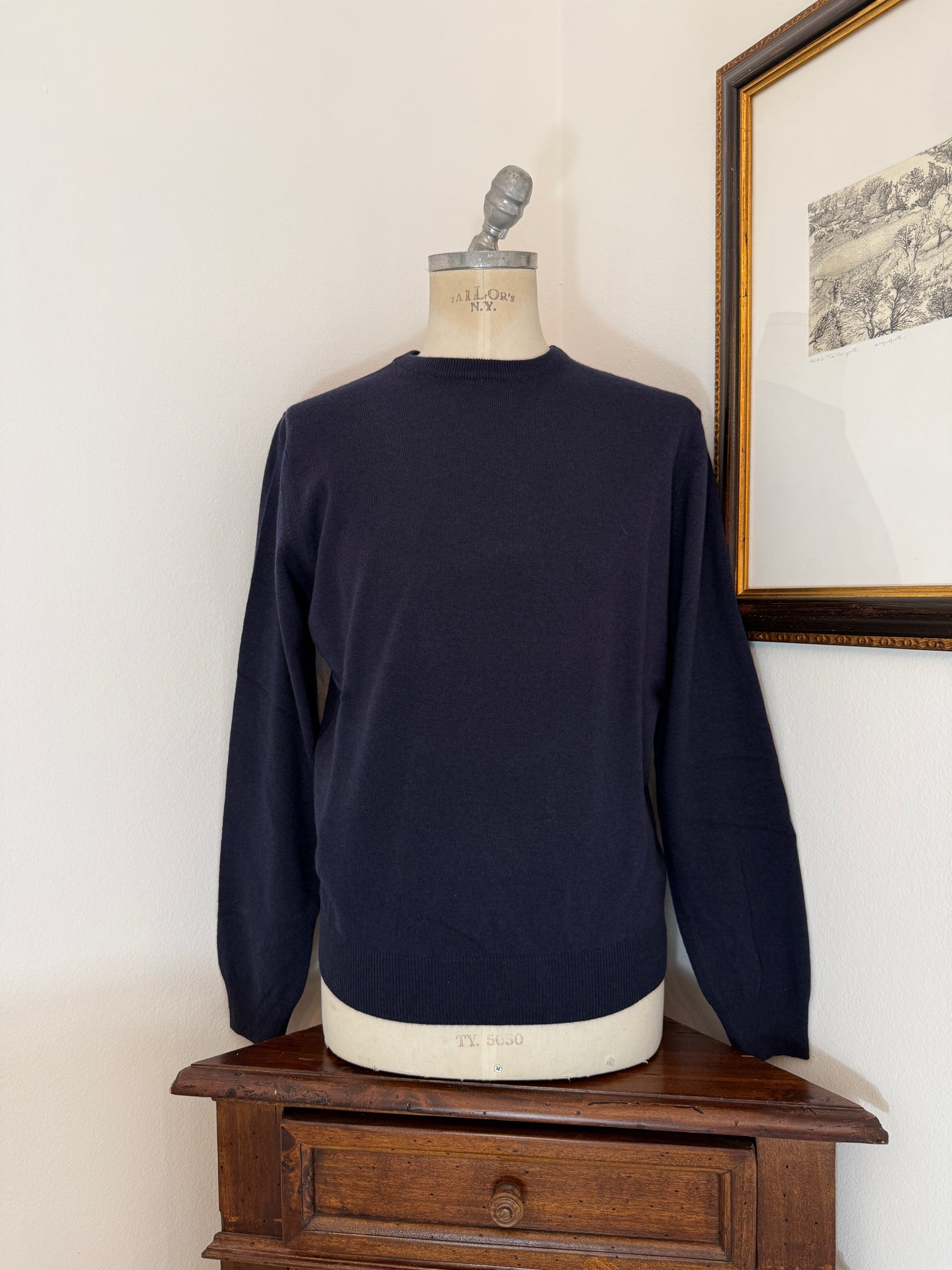 Essential Blue Navy Sweater - Made in Italy