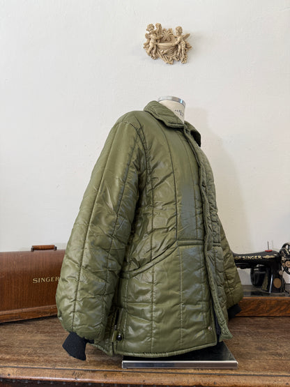 Olive Green Padded Jacket With Collar “XL”