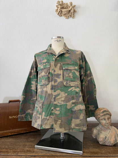 Vintage 1970-80s ERDL Camouflage Pattern Hot Weather Jacket Ripstop “M”
