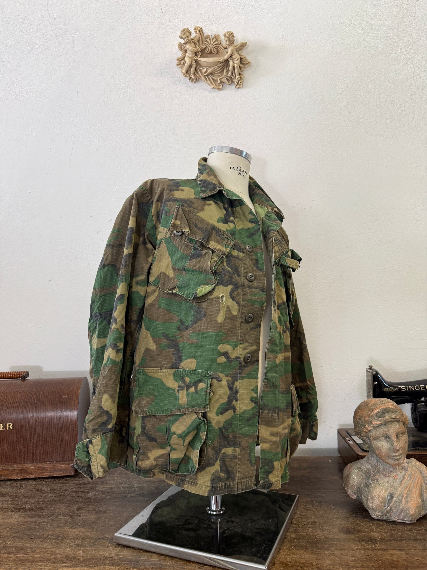 Vintage 70’s Ripstop Jungle Jacket ERDL Us Army “L”
