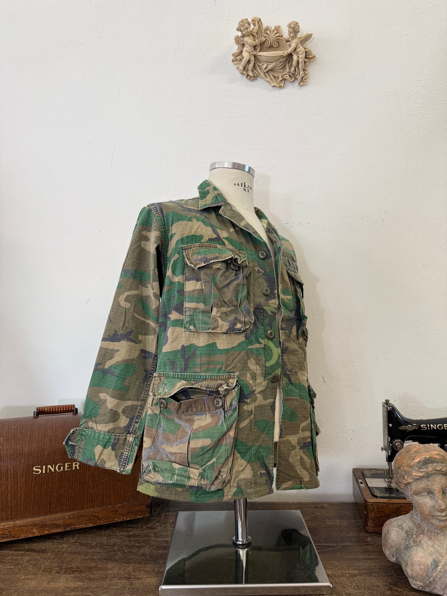 Vintage 1970-80s ERDL Camouflage Pattern Hot Weather Jacket Ripstop “S”