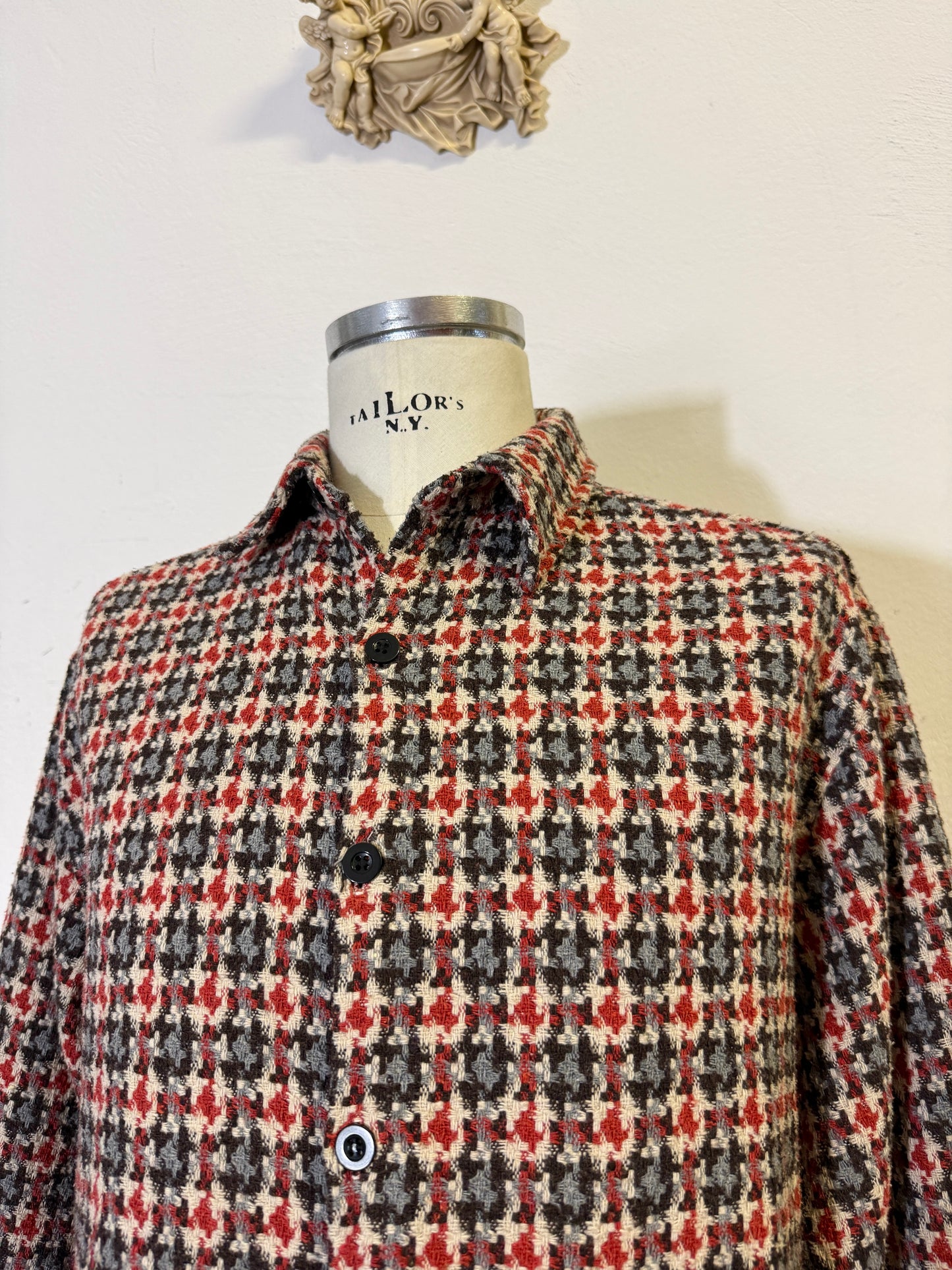 Vintage Tweed Houndstooth Shirt Jacket “XL”