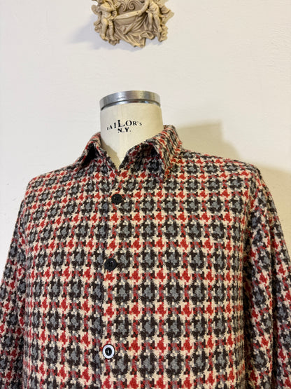 Vintage Tweed Houndstooth Shirt Jacket “XL”