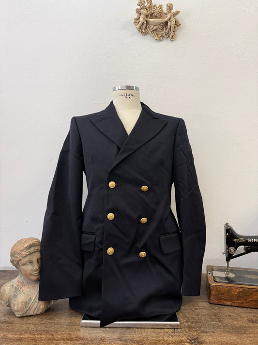 Vintage Italian Navy Double Breasted Jacket “XL”
