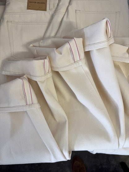 Ecru Selvedge Pants Made in Italy - Mister Archive®