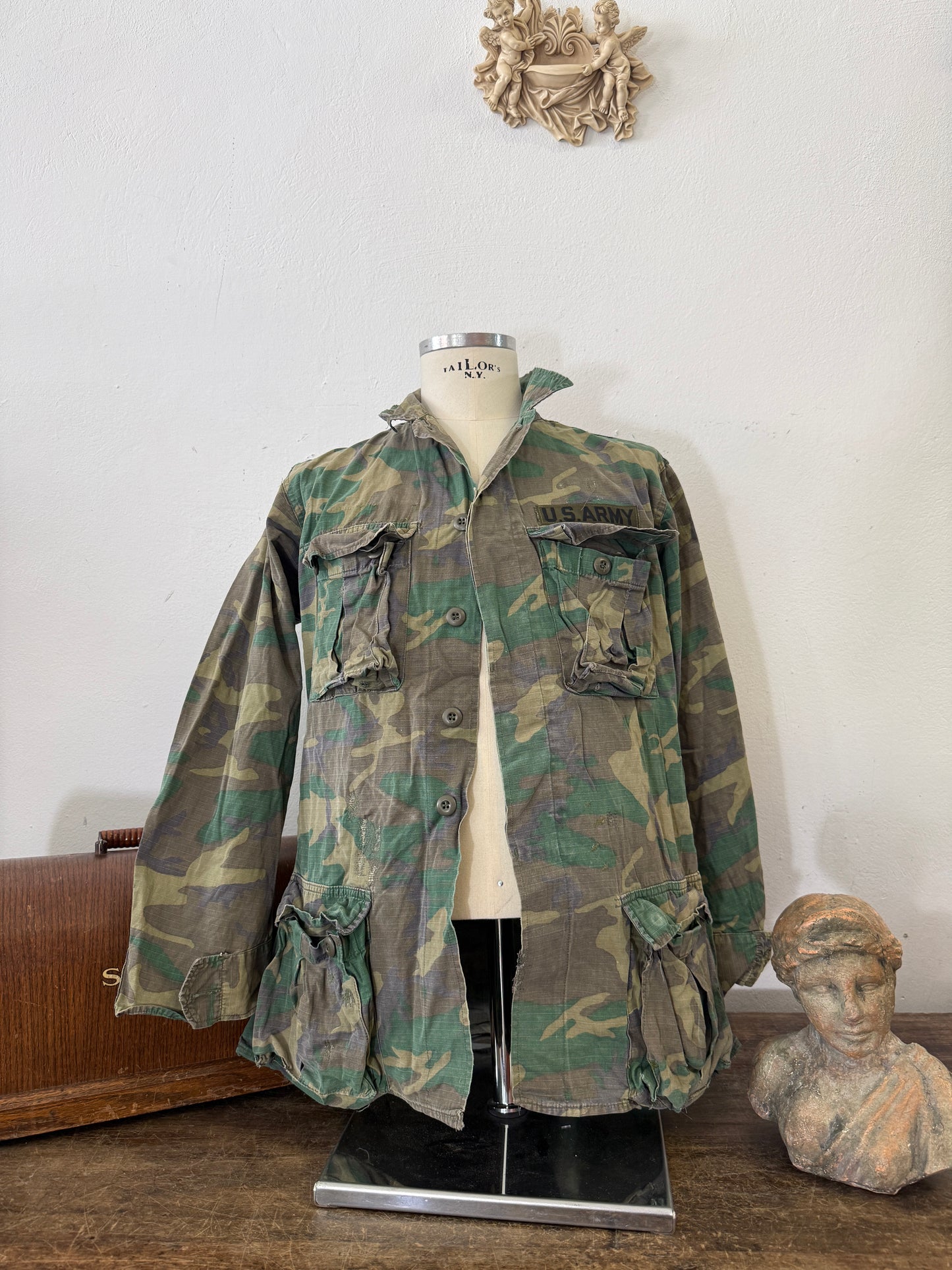 Vintage 1970-80s ERDL Camouflage Pattern Hot Weather Jacket Ripstop “S/M”