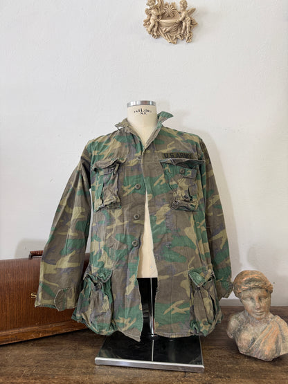 Vintage 1970-80s ERDL Camouflage Pattern Hot Weather Jacket Ripstop “S/M”