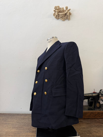 Vintage Italian Navy Double Breasted Jacket “M”