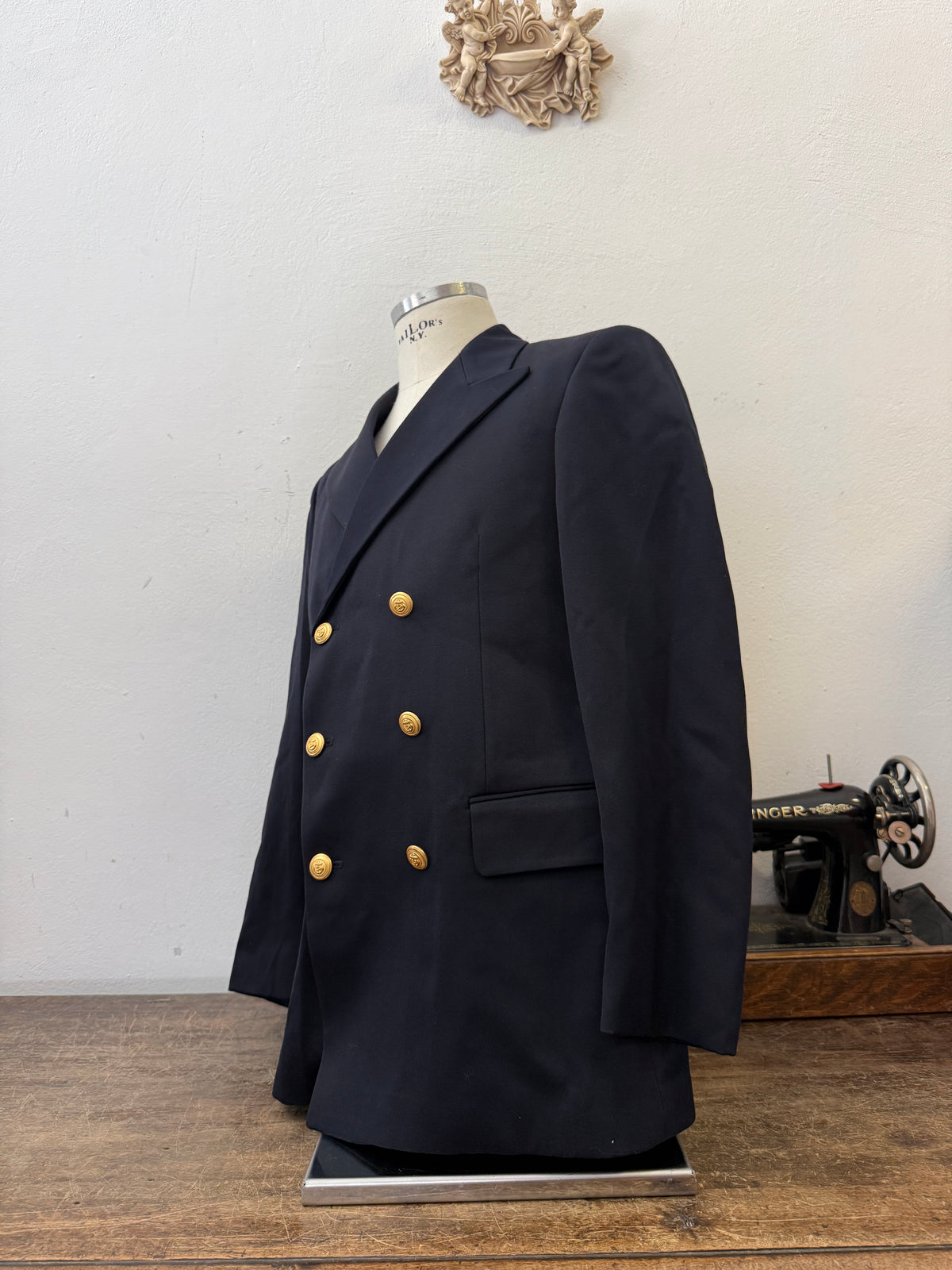 Vintage Italian Navy Double Breasted Jacket “M/L”