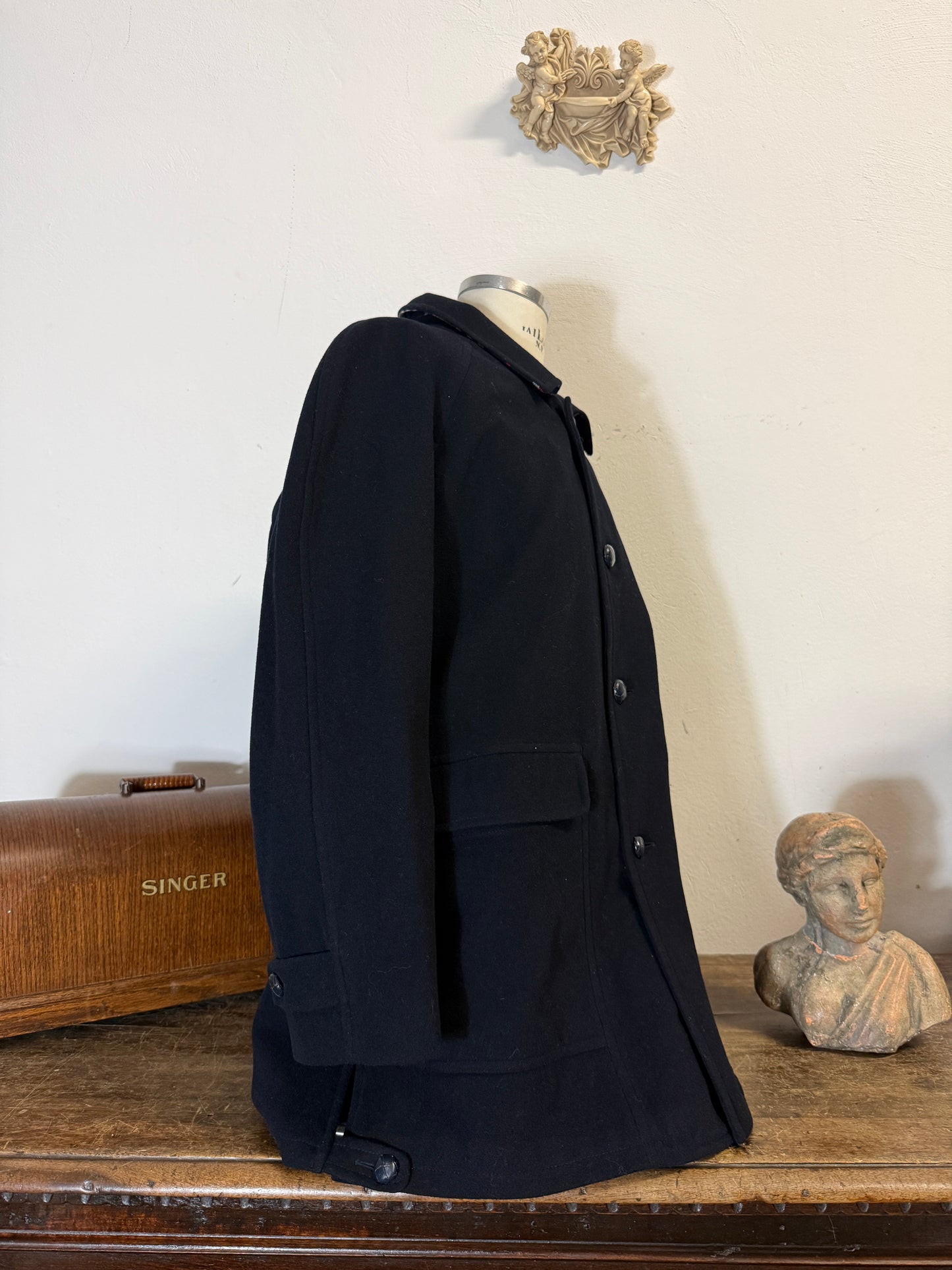 Vintage Raglan Wool Burberry Coat “L”