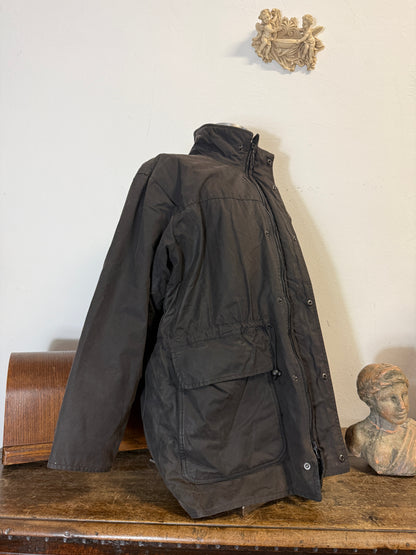 Vintage Black Wax Jacket Barbour Made in England “XL”