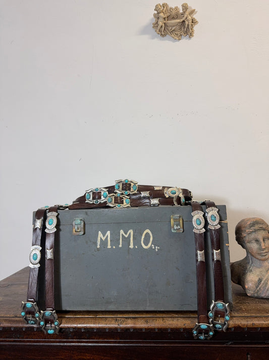Western Concho Belt with Turquoise Accents
