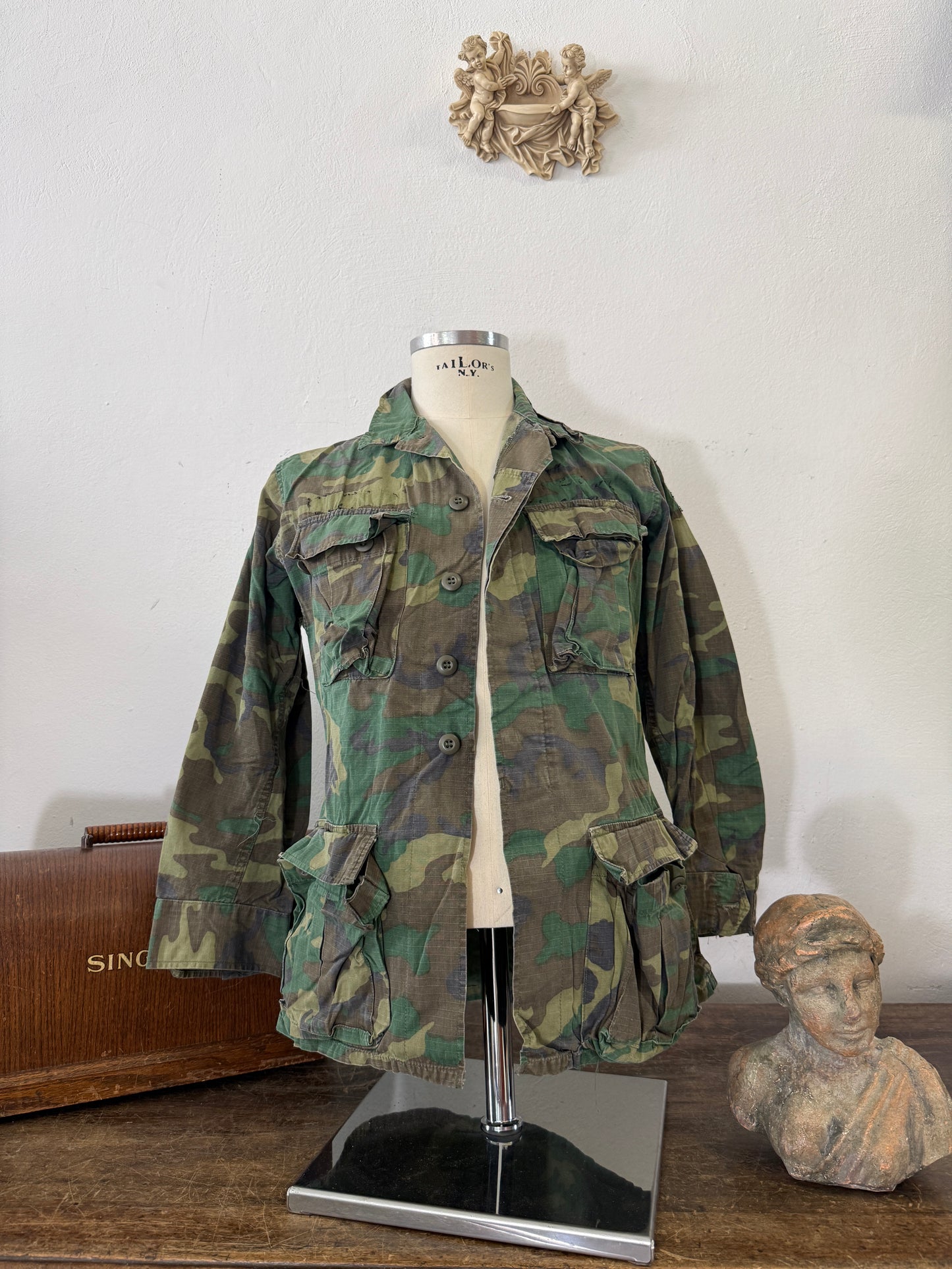 Vintage 1970-80s ERDL Camouflage Pattern Hot Weather Jacket Ripstop “XS/S”