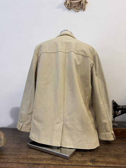 Vintage Cream Leather Jacket “L”