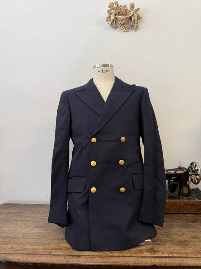 Vintage Italian Navy Double Breasted Jacket “XL”