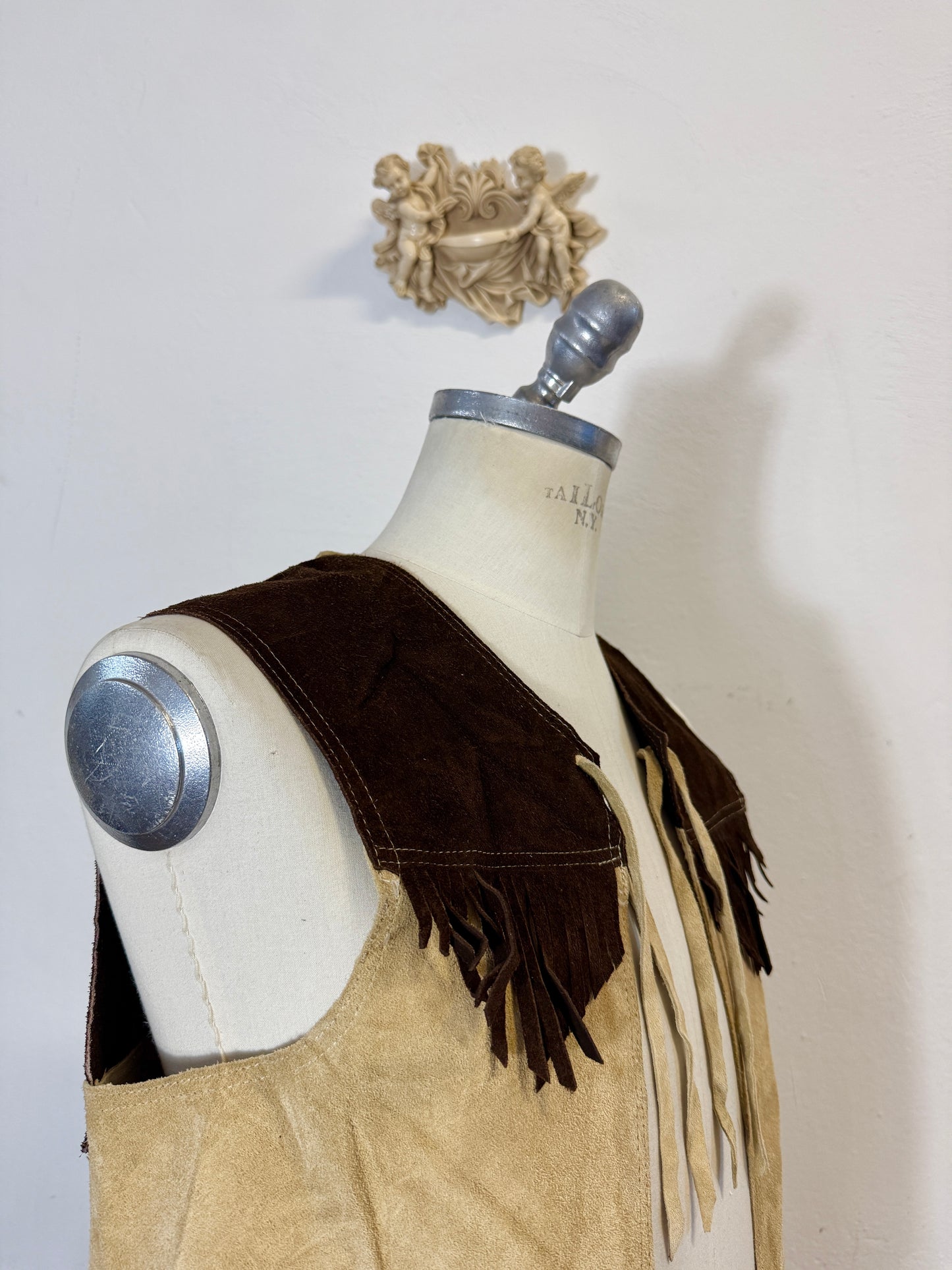 Vintage Western Suede Fringe Vest “XS/S”