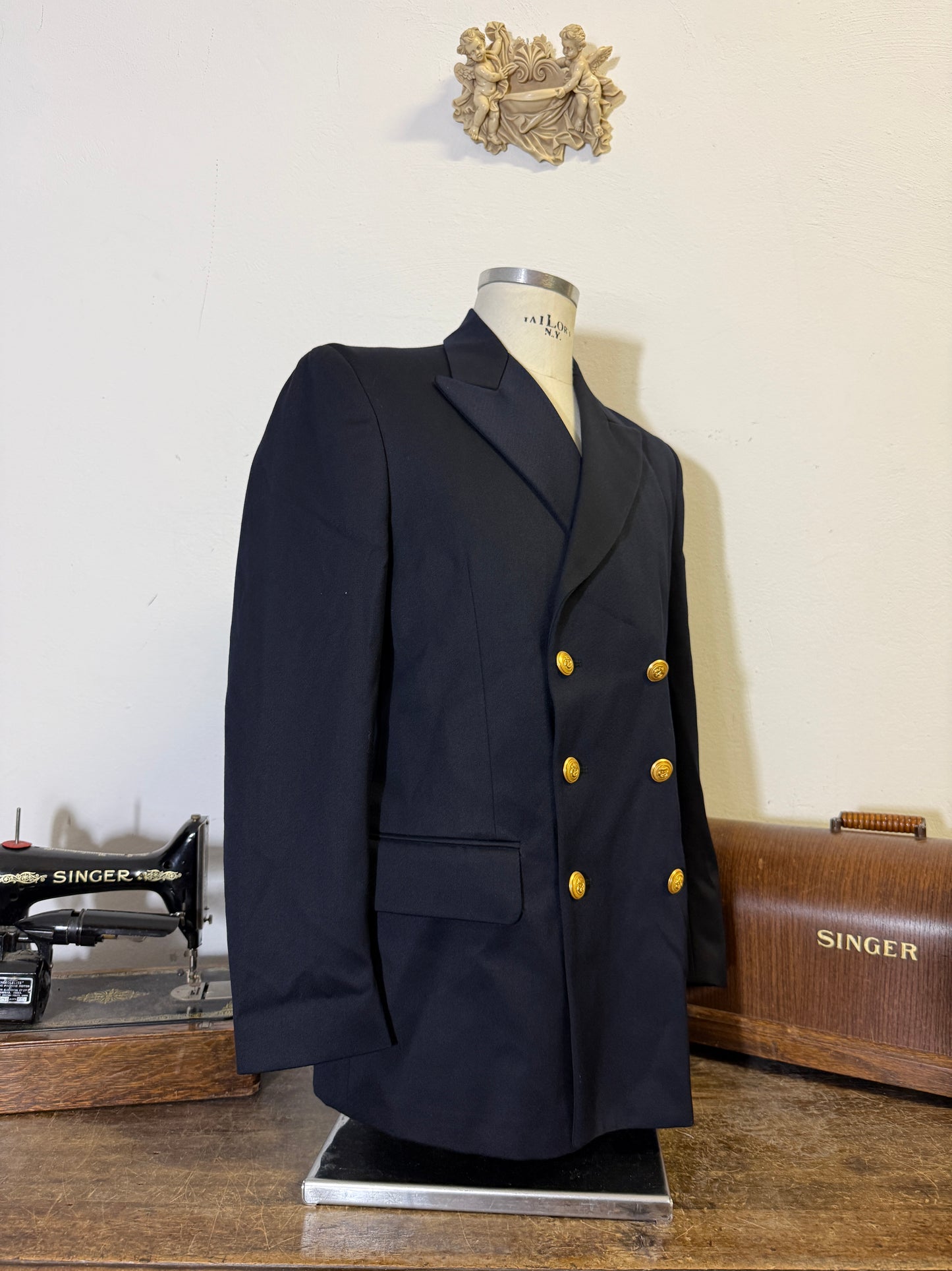 Vintage 00’s Italian Navy Double Breasted Jacket “L”
