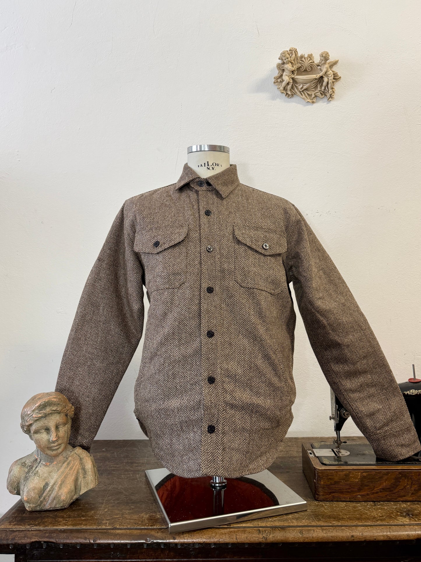 Chesapeake’s Wool Padded Shirt CPO Herringbone