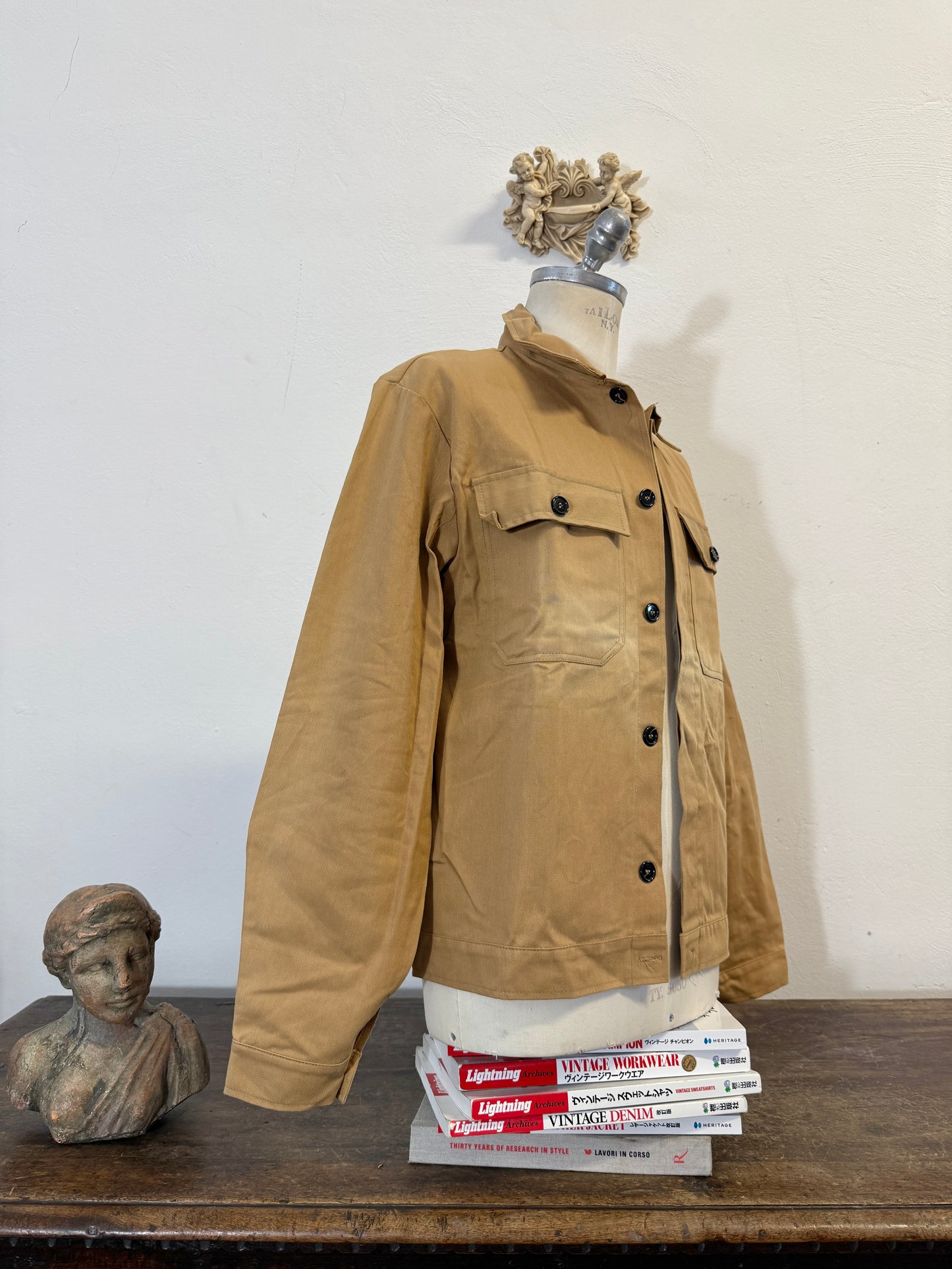 Vintage 70’s Deadstock Cropped Fit Work Jacket - Faded “L”