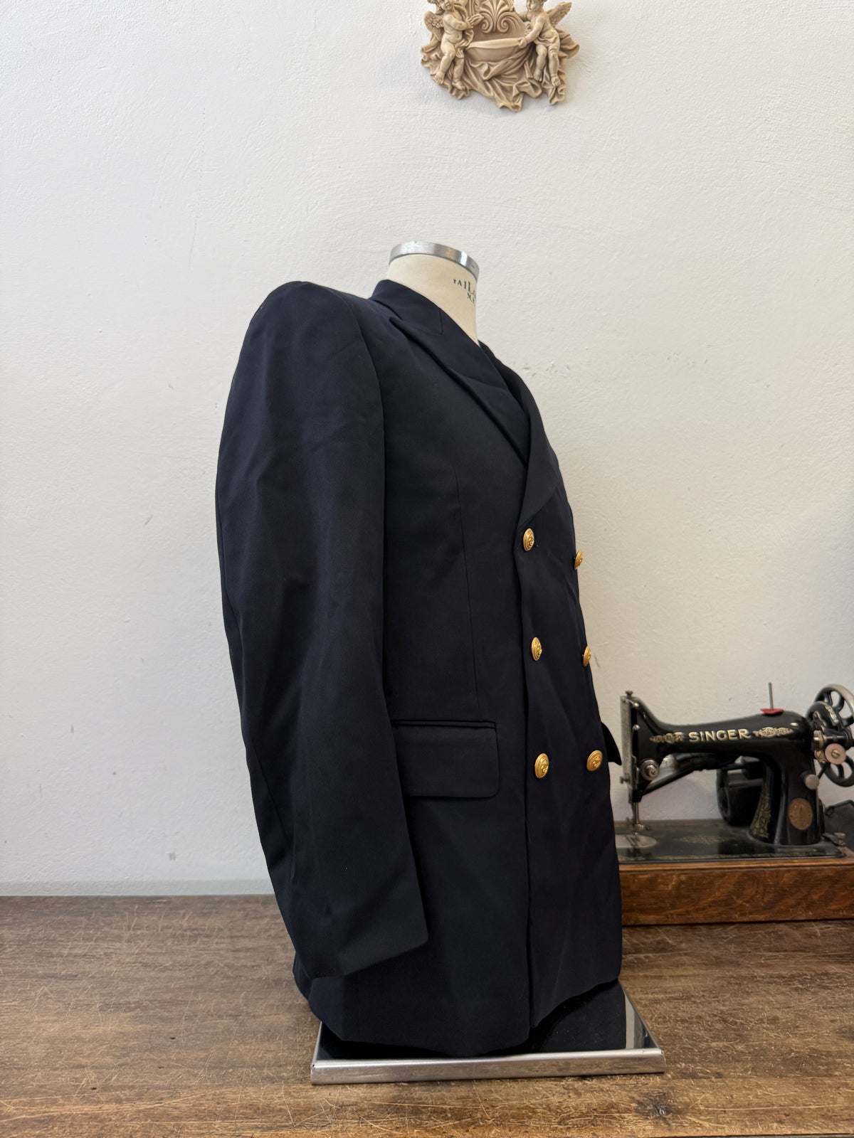 Vintage Italian Navy Double Breasted Jacket “M”