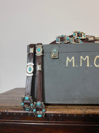 Western Concho Belt with Turquoise Accents