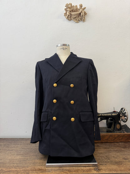 Vintage Italian Navy Double Breasted Jacket “M”