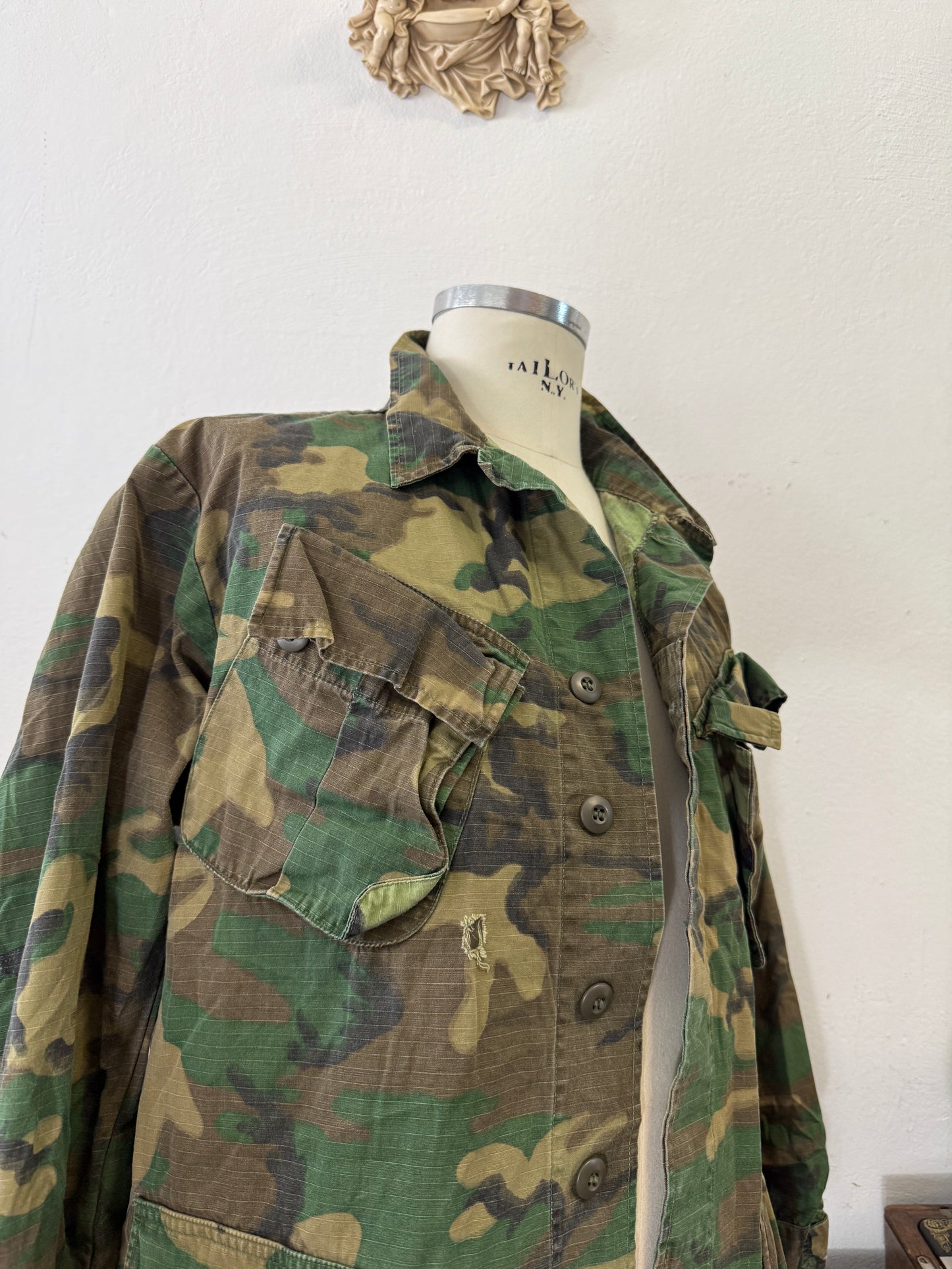 Vintage 70’s Ripstop Jungle Jacket ERDL Us Army “L”
