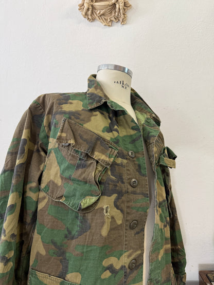 Vintage 70’s Ripstop Jungle Jacket ERDL Us Army “L”