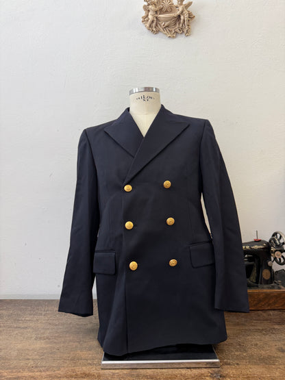Vintage Italian Navy Double Breasted Jacket “M/L”