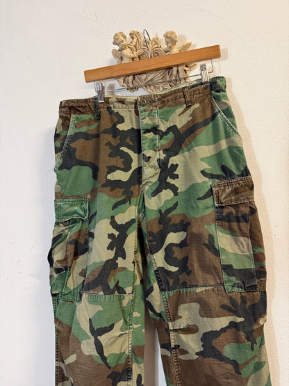 Vintage Woodland Camo Cargo Pants Us Army Rip Stop “W34”
