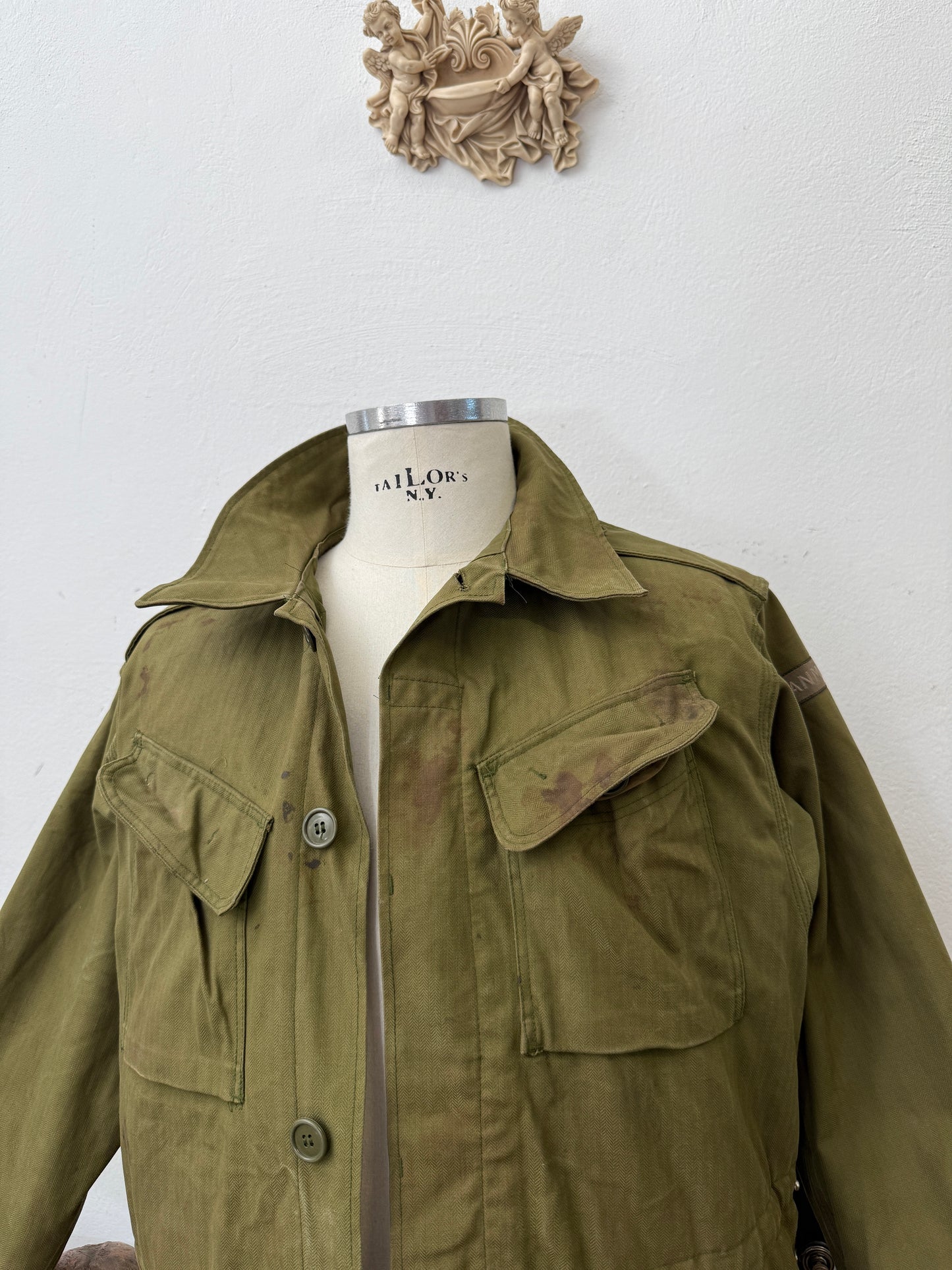 Vintage Danish Army Jacket HBT “M/L”