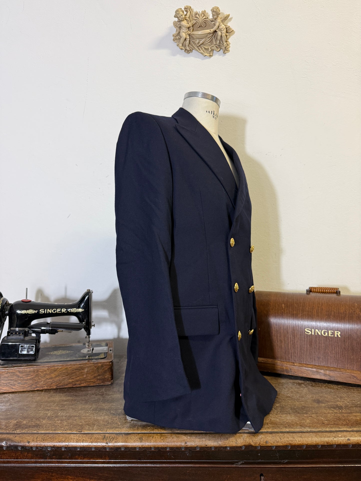 Vintage 90’s Italian Navy Double Breasted Jacket “XL”