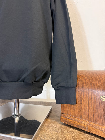 Raglan Black Half Zip Sweatshirt - Made in Italy