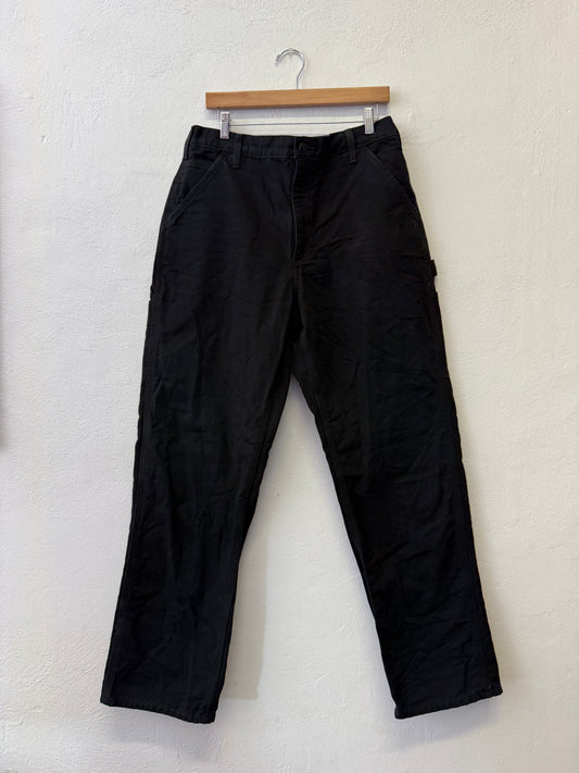 Vintage Carhartt B111 Black Lined Carpenter Jeans Made in Mexico  “W34 L34”