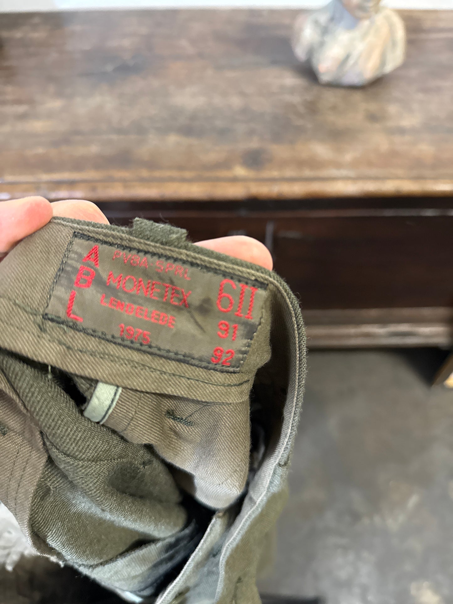Vintage 70’s Belgian Army Pants “W35”