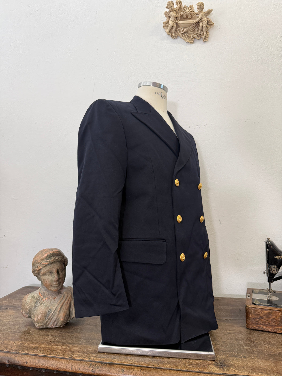 Vintage Italian Navy Double Breasted Jacket “M/L”