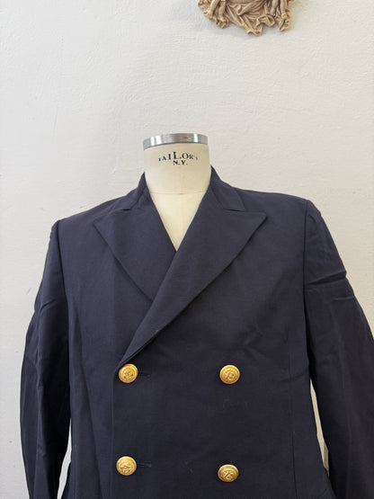 Vintage Italian Navy Double Breasted Jacket “S”