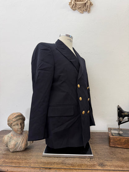 Vintage Italian Navy Double Breasted Jacket “M/L”
