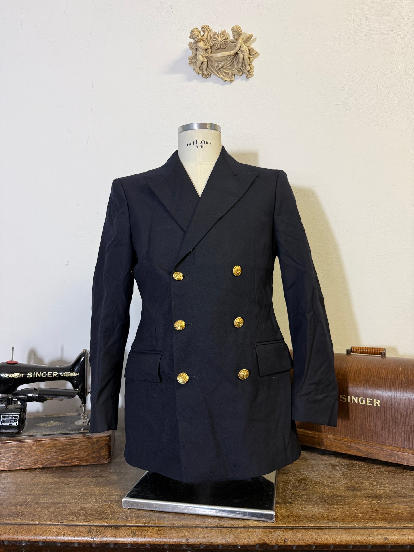Vintage 00’s Italian Navy Double Breasted Jacket “M/L”