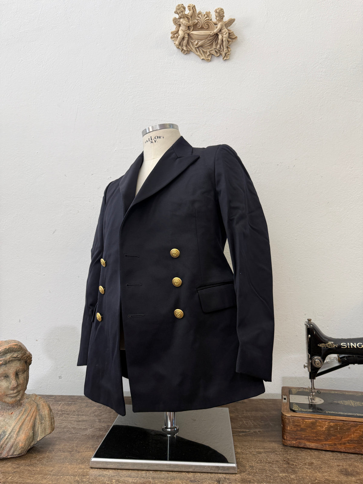 Vintage Italian Navy Double Breasted Jacket “XS”