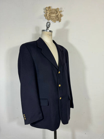 Vintage Italian Navy Wool Jacket  “XL”