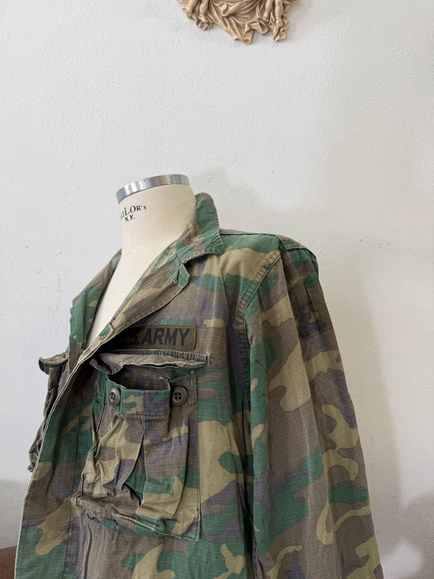 Vintage 1970-80s ERDL Camouflage Pattern Hot Weather Jacket Ripstop “S/M”