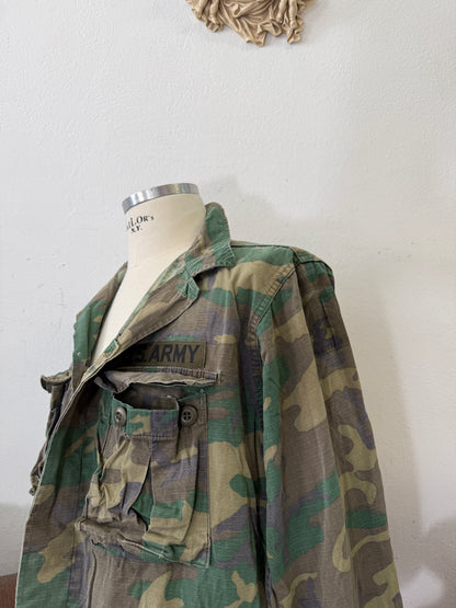 Vintage 1970-80s ERDL Camouflage Pattern Hot Weather Jacket Ripstop “S/M”