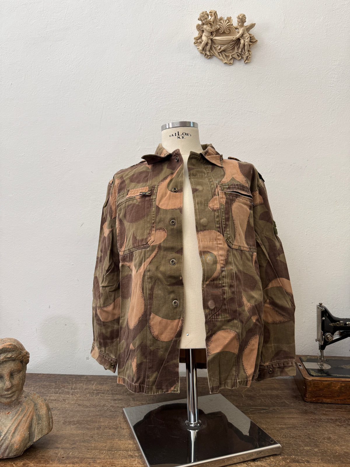 Vintage Distressed Hungarian Army Camo Jacket “M”