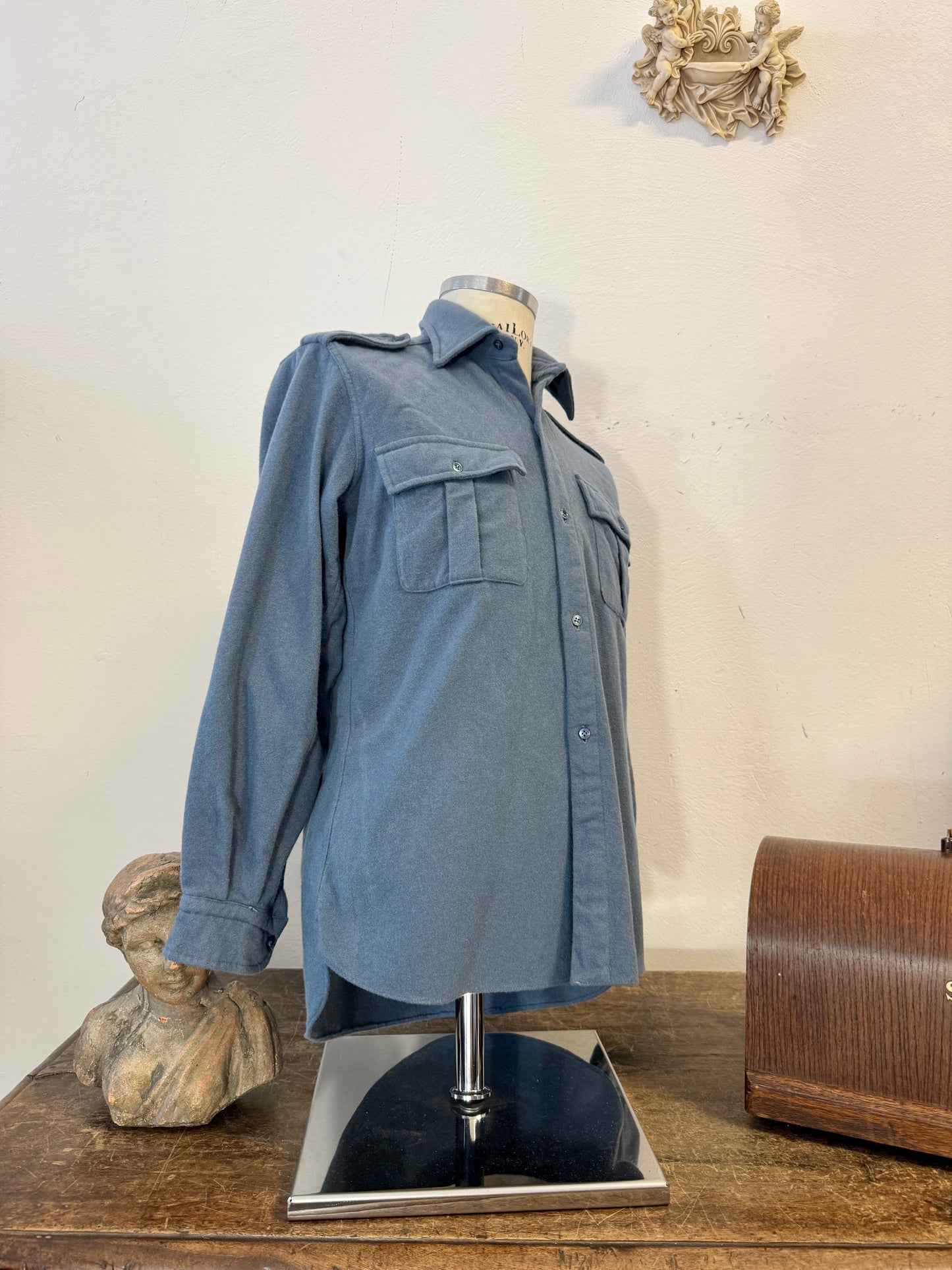 Vintage 60’s Italian Air Force Flannel Shirt “S”
