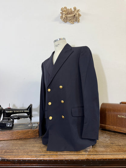 Vintage 00’s Italian Navy Double Breasted Jacket “XL”