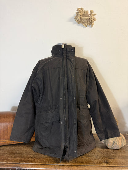 Vintage Black Wax Jacket Barbour Made in England “XL”