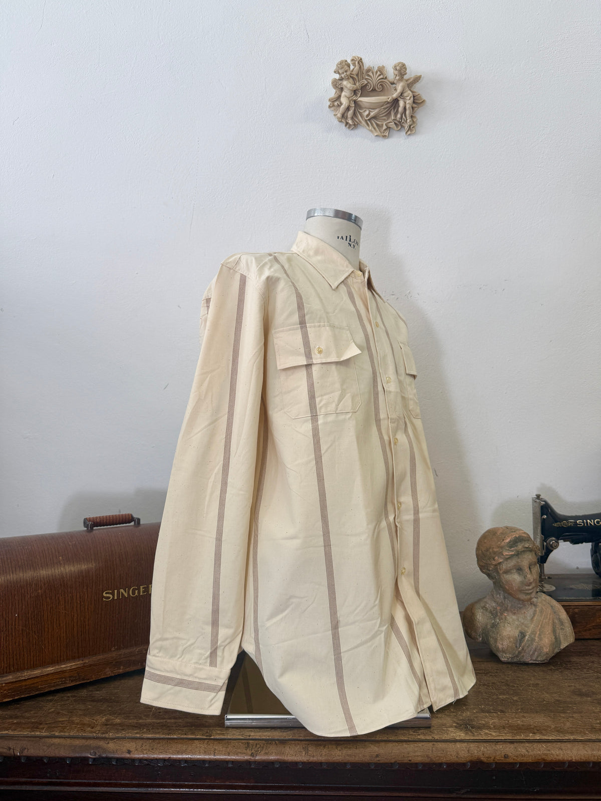 Deadstock Italian Army Prisoner Stripe Shirt
